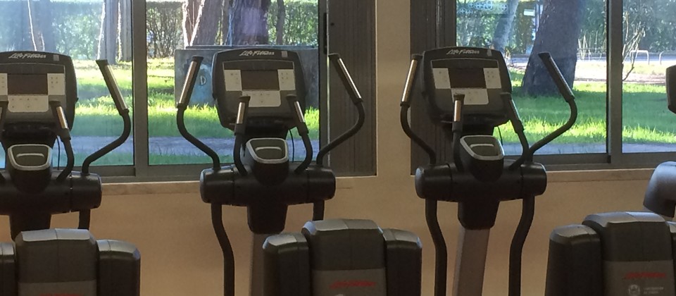Academia de Fitness - treino cardiovascular com vistas